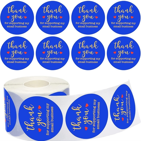 50 ct   2 inch, Blue Thank You Labels Sticker, Thank You for Supporting … - Picture 4 of 9